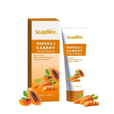 Natürliches Gesichtswaschmittel für empfindliche Haut, Papaya-Karotte, vegane Ölkontrolle, mildes, sauberes Gesichtswaschmittel