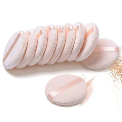 Professionelle Make-up-Tools, kosmetisches rundes Körpergesicht, loses rosafarbenes Pulver